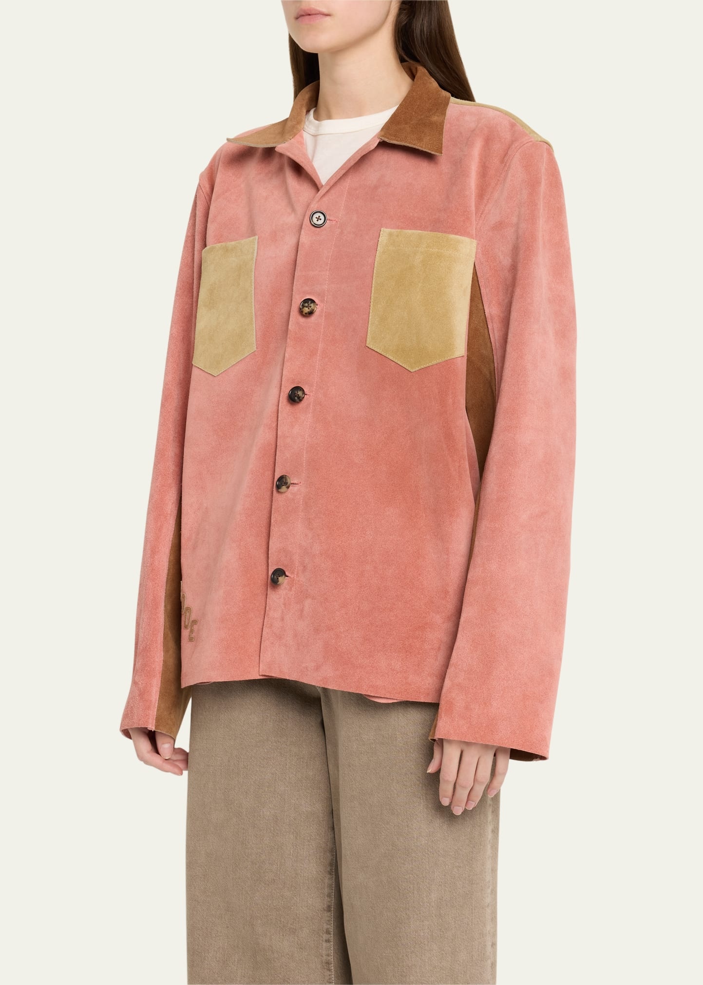 Buckled Multi Suede Work Shirt - 4