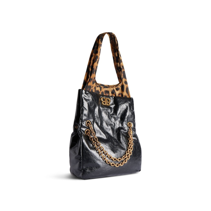 BALENCIAGA Women's Monaco Small Chain Bag Plus in Black outlook