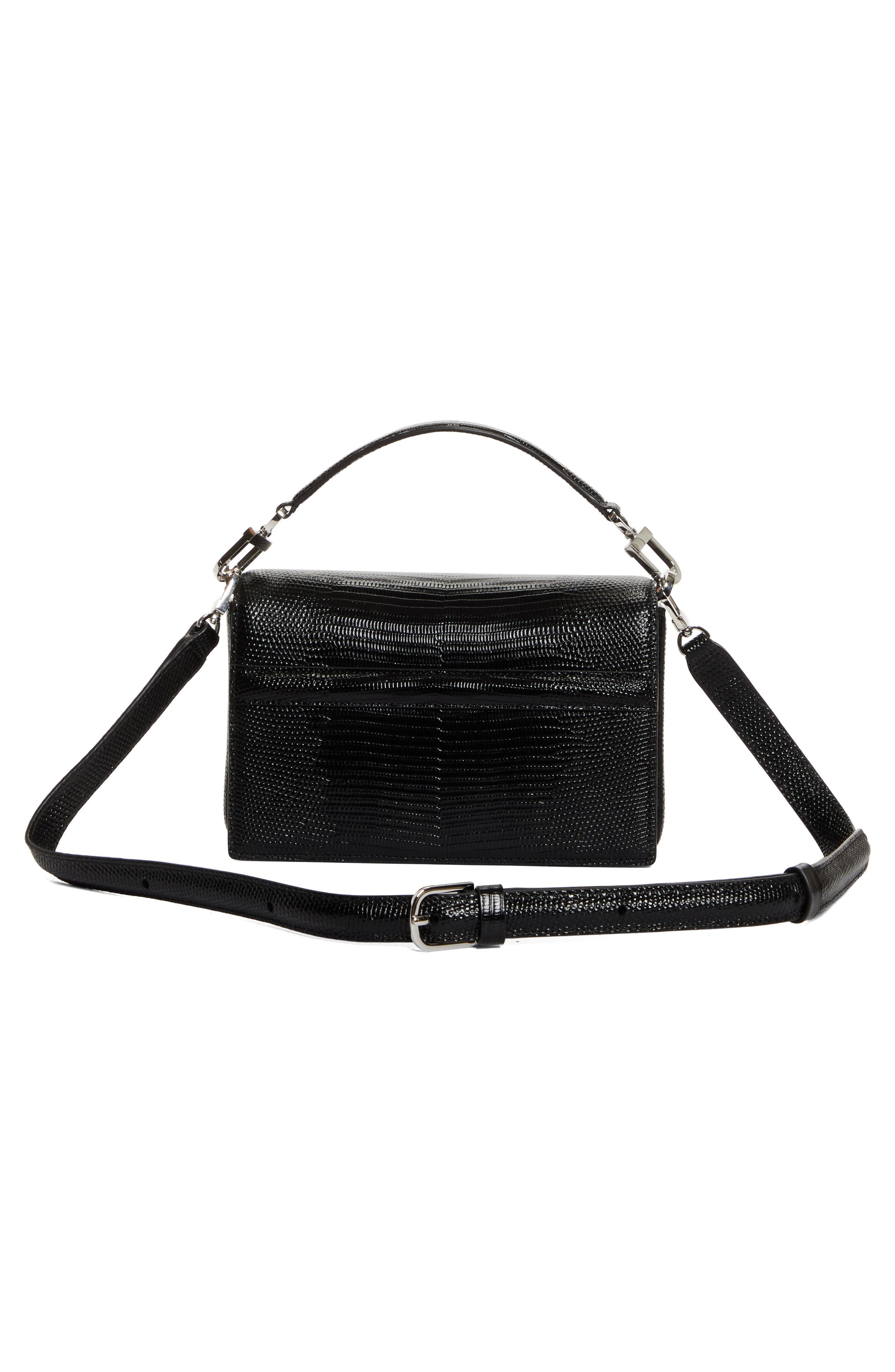 TOTEME Mini T-Flap Lizard Embossed Leather Top Handle Bag in Black at Nordstrom - 4