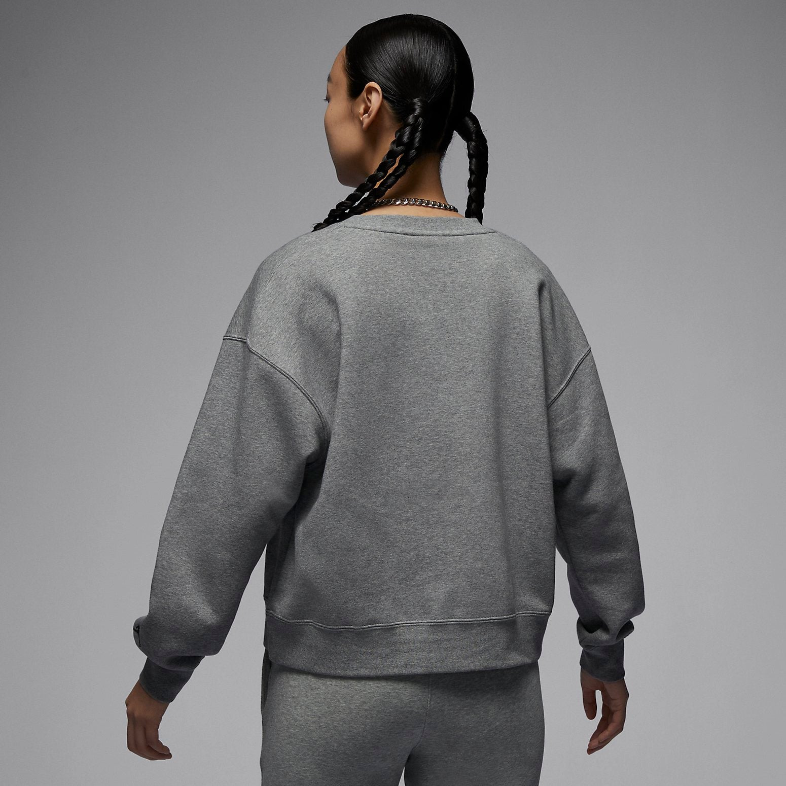 (WMNS) Air Jordan Crew-Neck Sweatshirt 'Grey' FZ2140-091 - 3