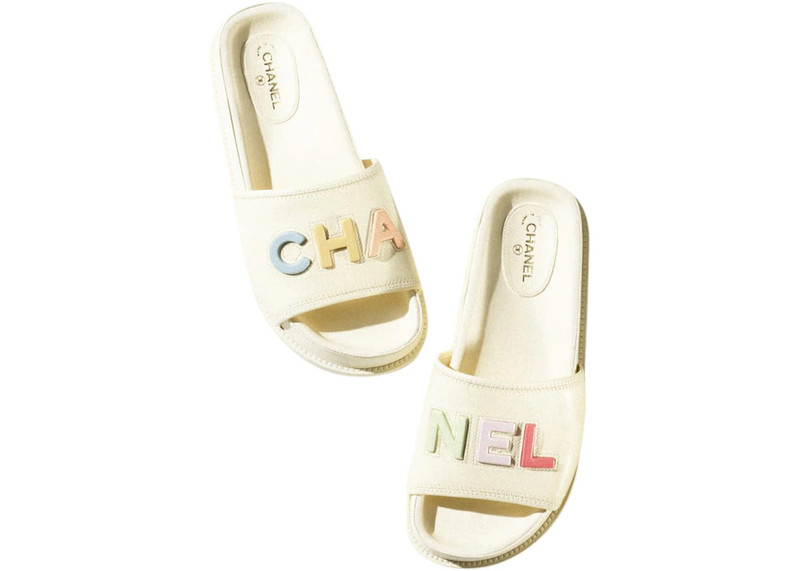 CHANEL Chanel Logo Mule Sandal Ivory Leather outlook