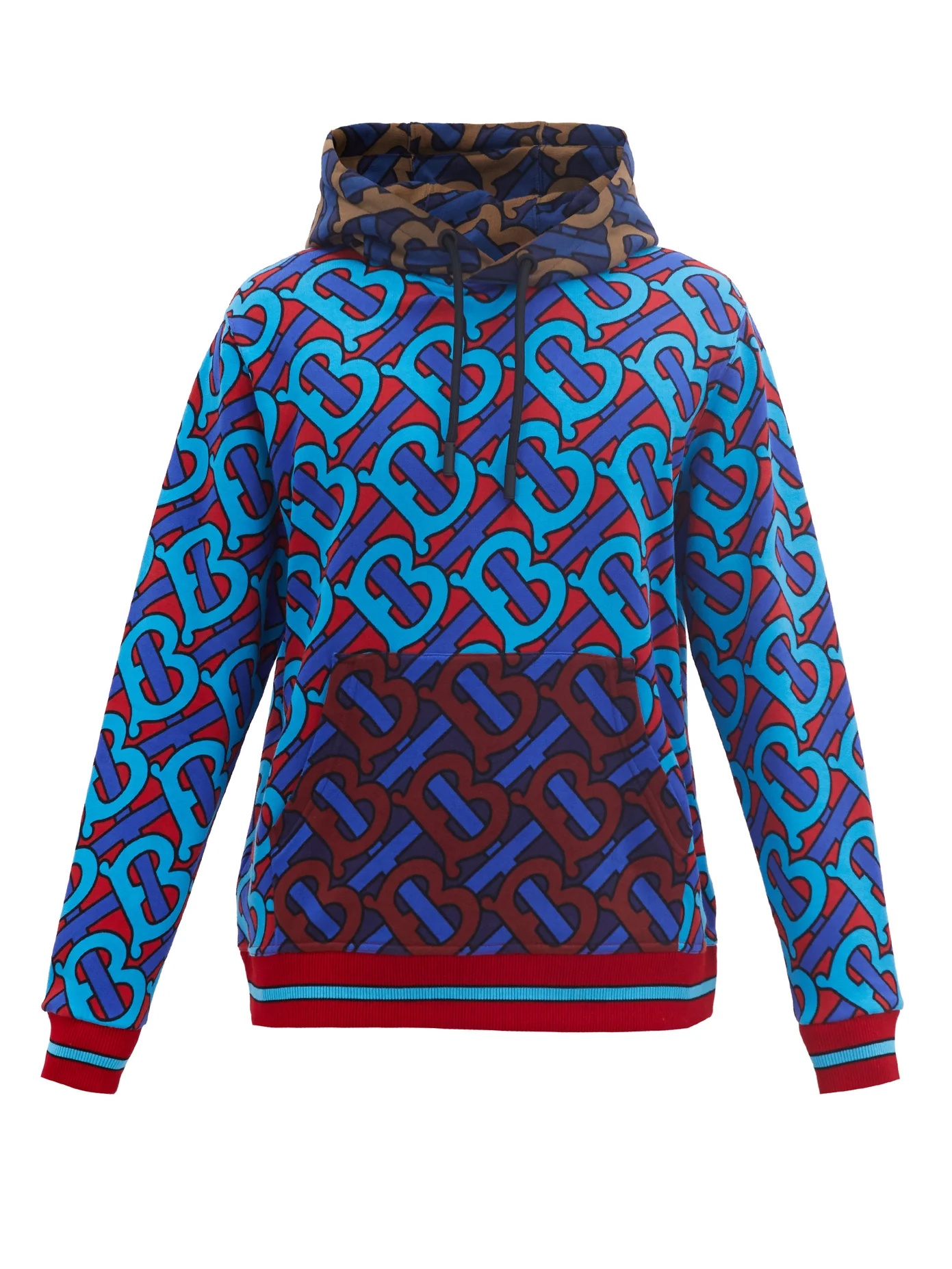 Manslow TB-print cotton-jersey hooded sweatshirt - 1