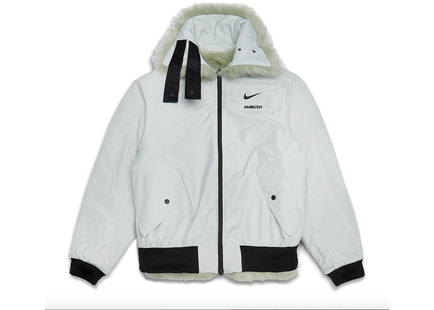 Nike x Ambush Women's Reversible Faux Fur Coat Jade Horizon/Black - 3