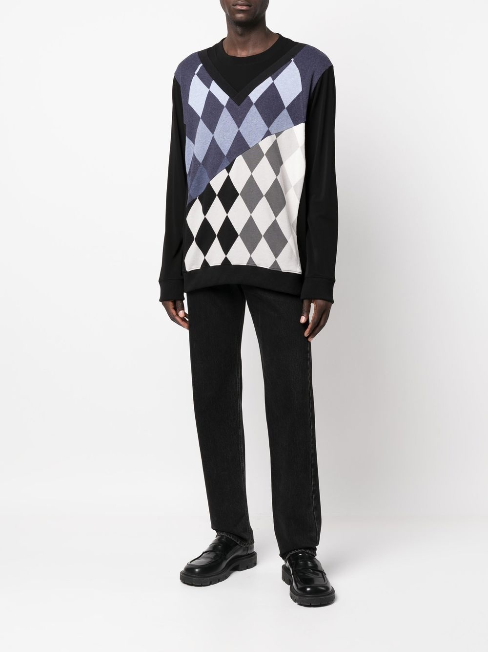 argyle check-pattern knitted jumper - 2