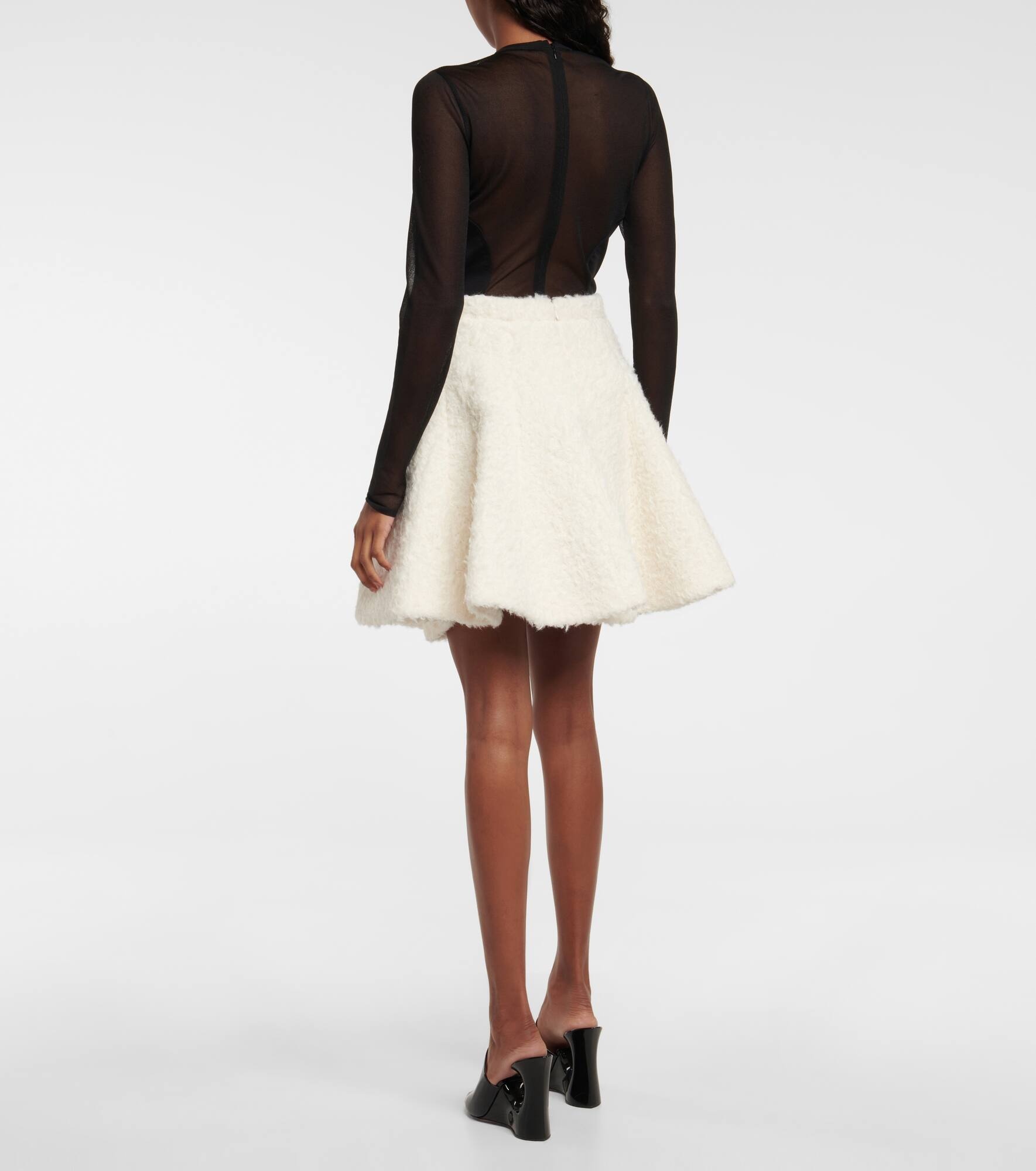 Wool and cotton miniskirt - 3