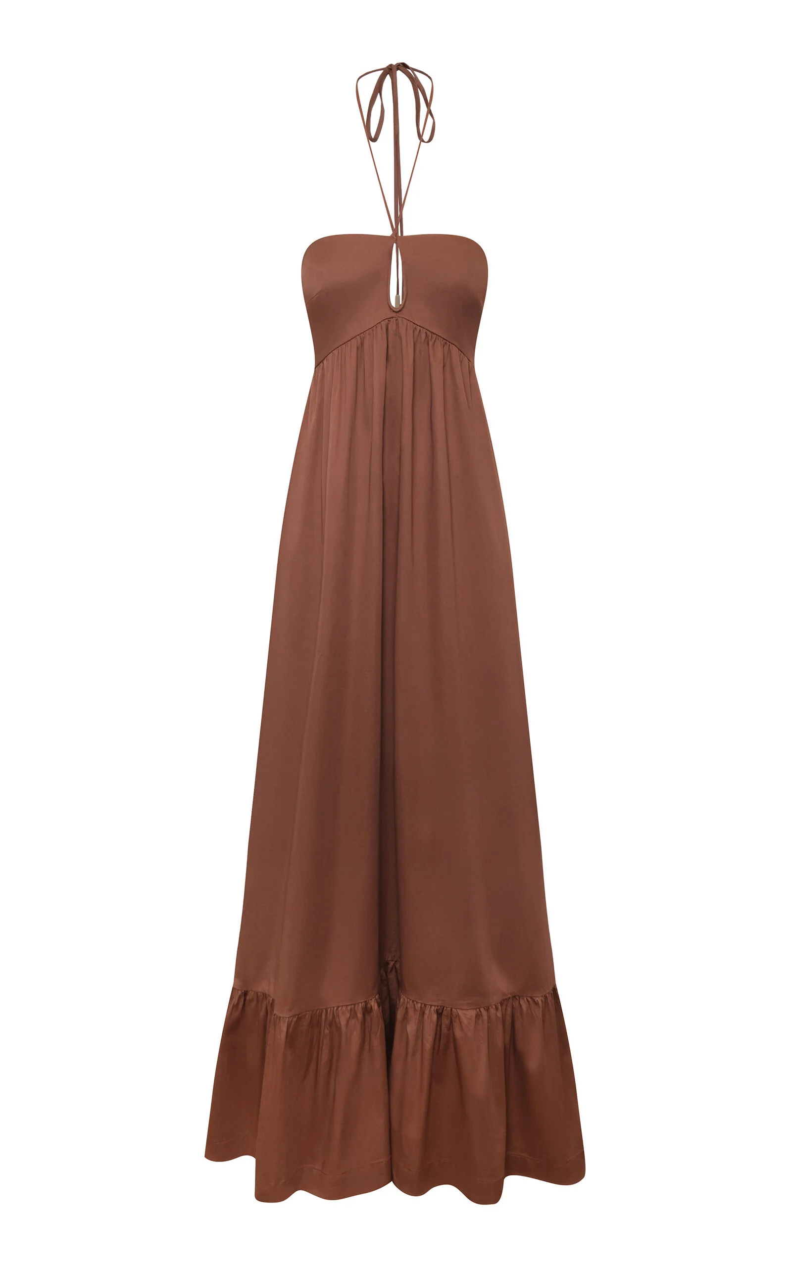 La Cocoa Strapless Cotton Maxi Dress brown - 1
