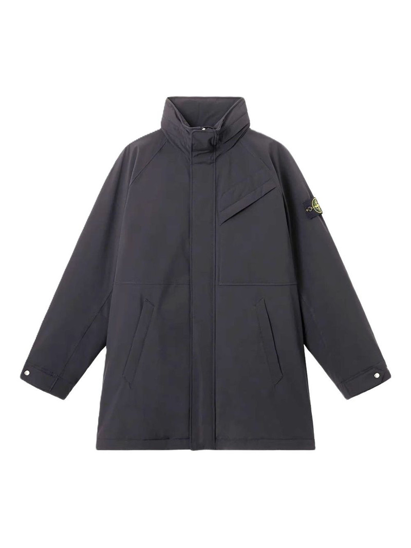 high-neck patch-pocket coat 1