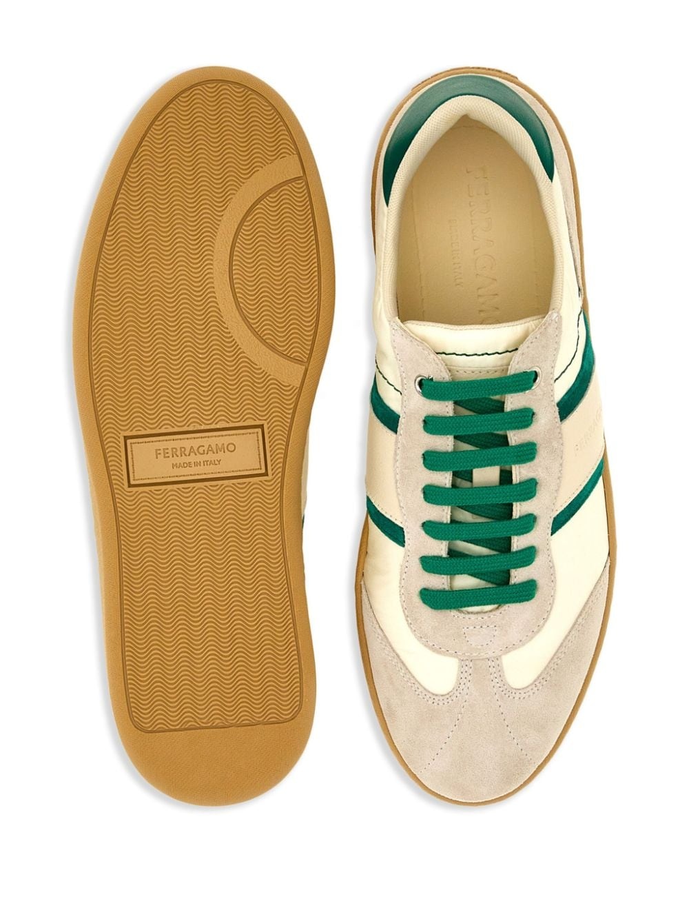 panelled lace-up sneakers - 5