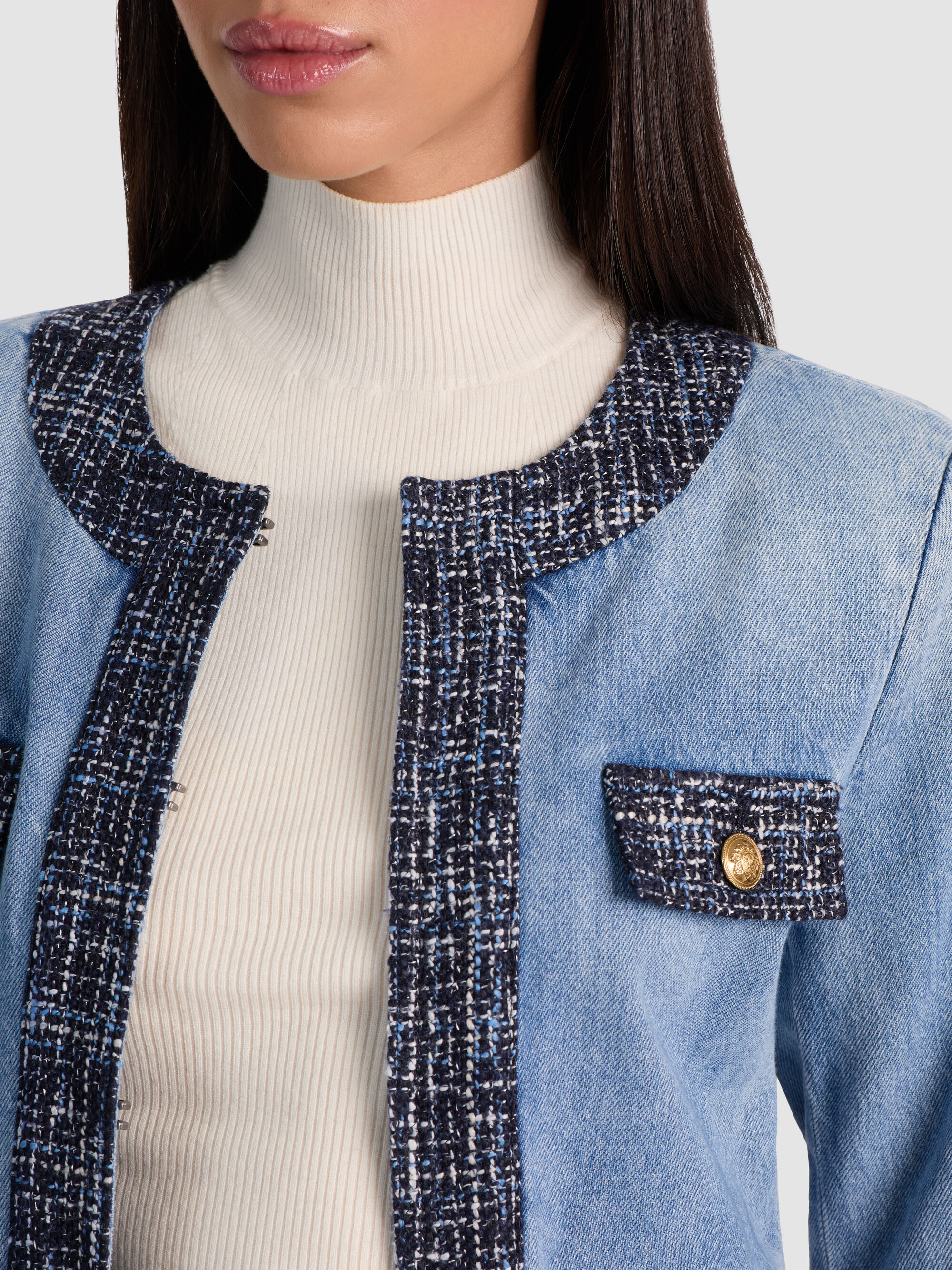 LANDON CROPPED DENIM JACKET - 5