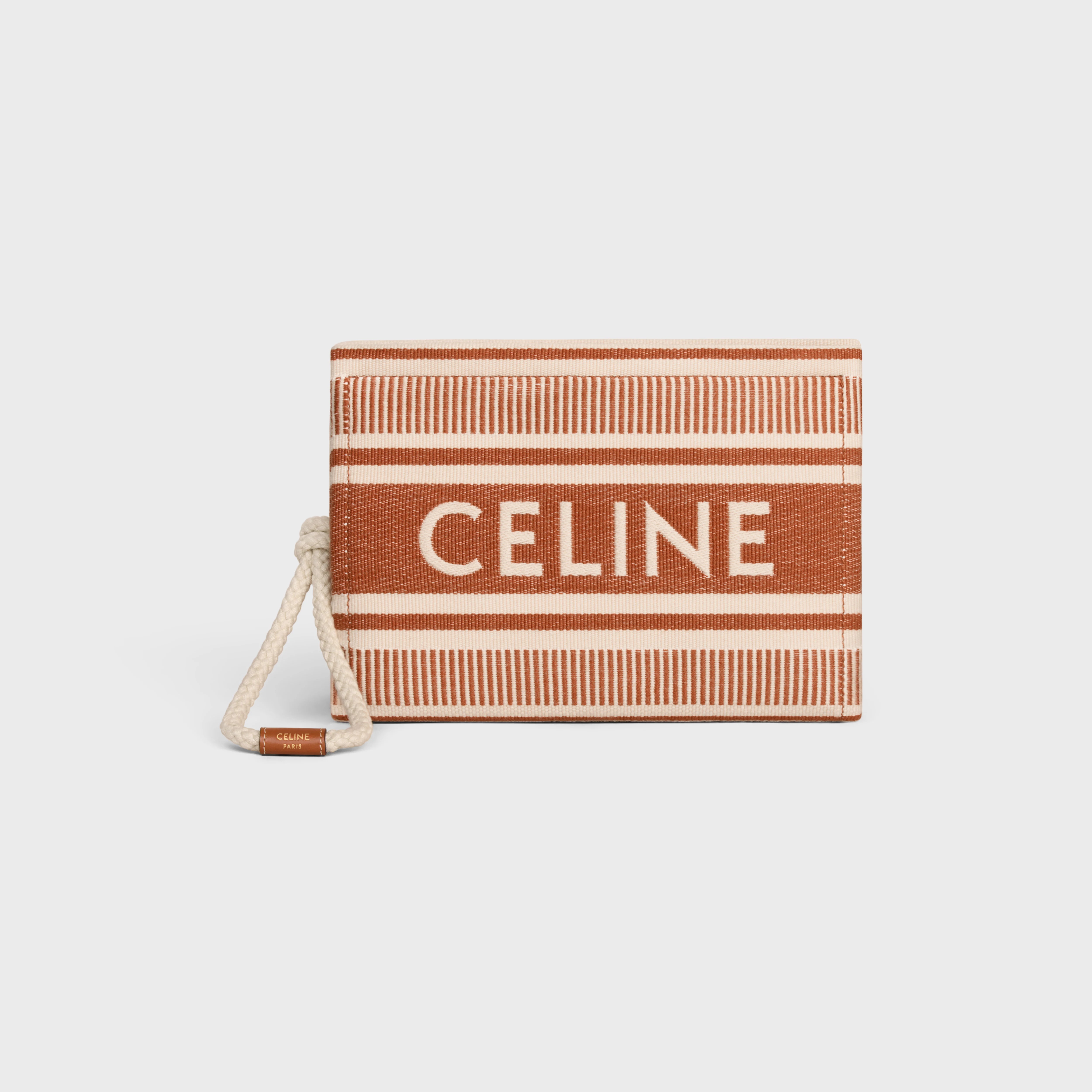 THAIS POUCH in STRIPED TEXTILE WITH CELINE - 1