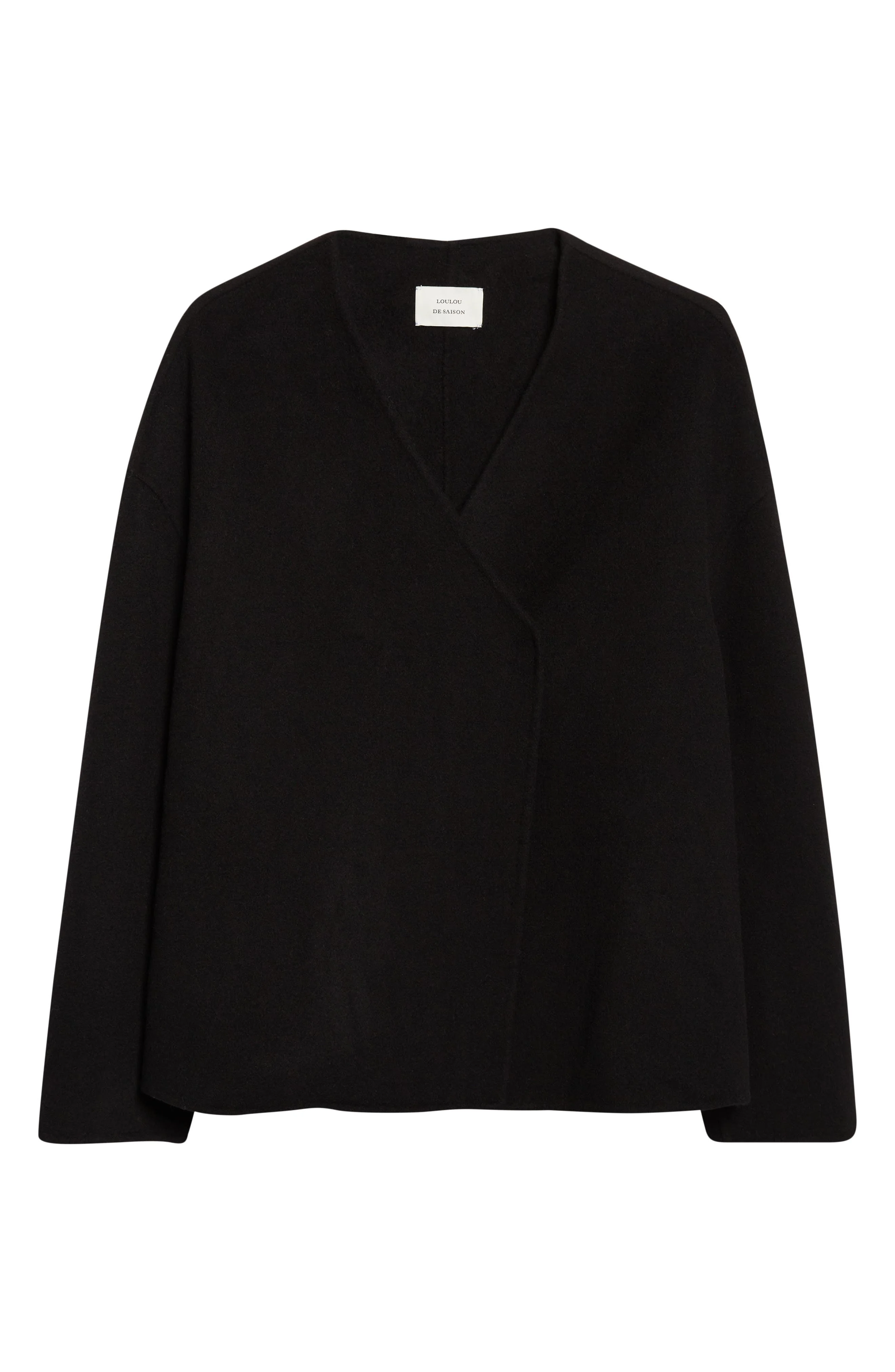 LOULOU DE SAISON Maara Oval Wool & Cashmere Jacket in Black at Nordstrom - 1