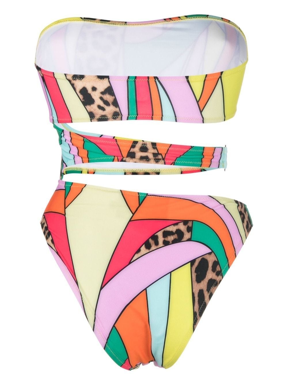 rainbow patchwork-print monokini - 2