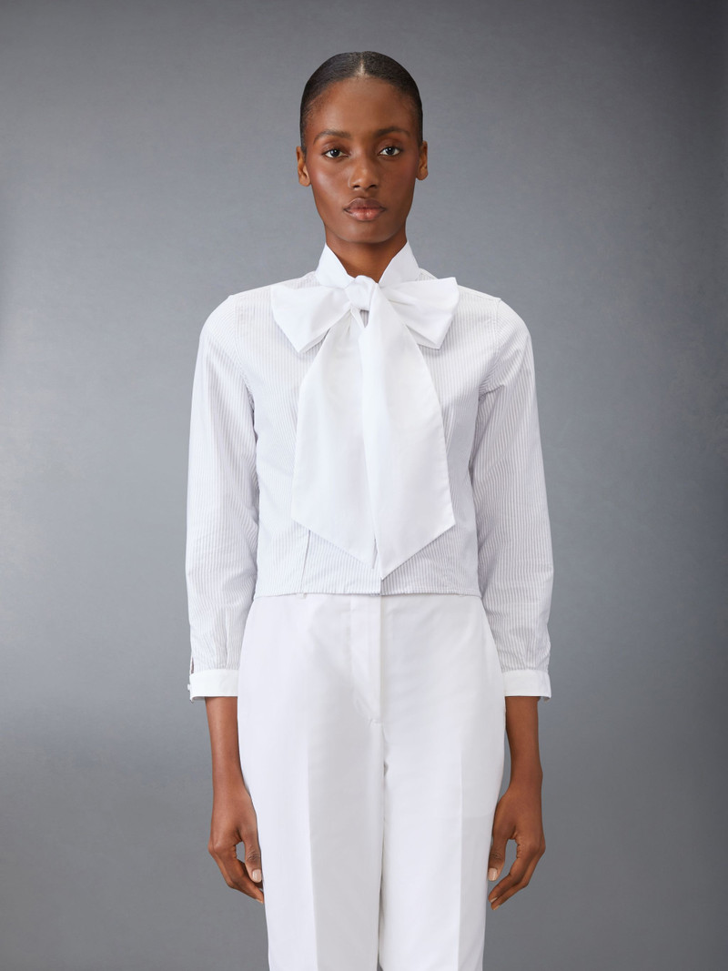 Poplin Bow Collar Blouse - 1