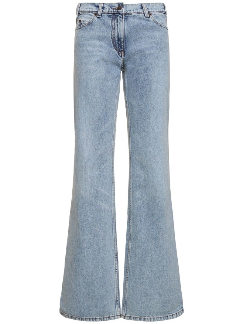 Mid rise denim flared jeans - 1