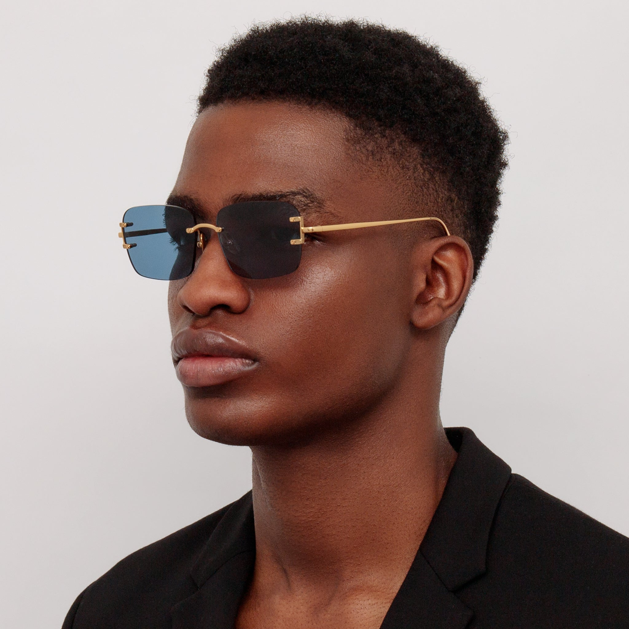 Men's Sasha Square Sunglasses in Yellow Gold - 4