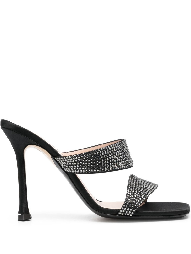 105mm sequin-embellished calf-leather mules 1