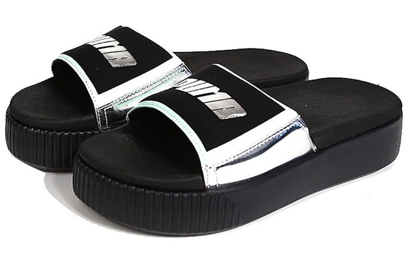PUMA (WMNS) PUMA Platform Slide TZ Metallic Wns 'Silver' 369421-02 outlook