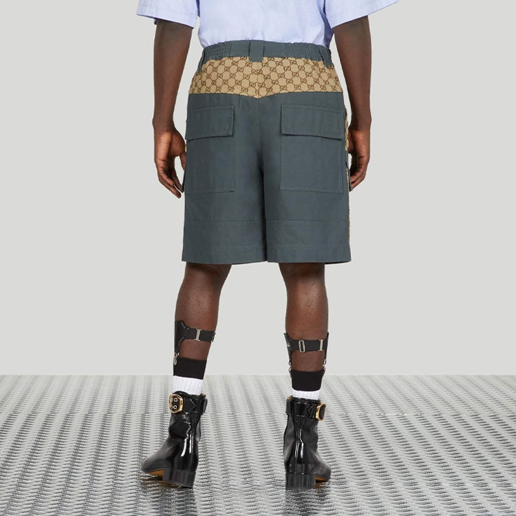 Gucci Cotton Canvas Bermuda GG Insert Shorts 'Dark Grey' 742850-XDCEY-1168 - 3