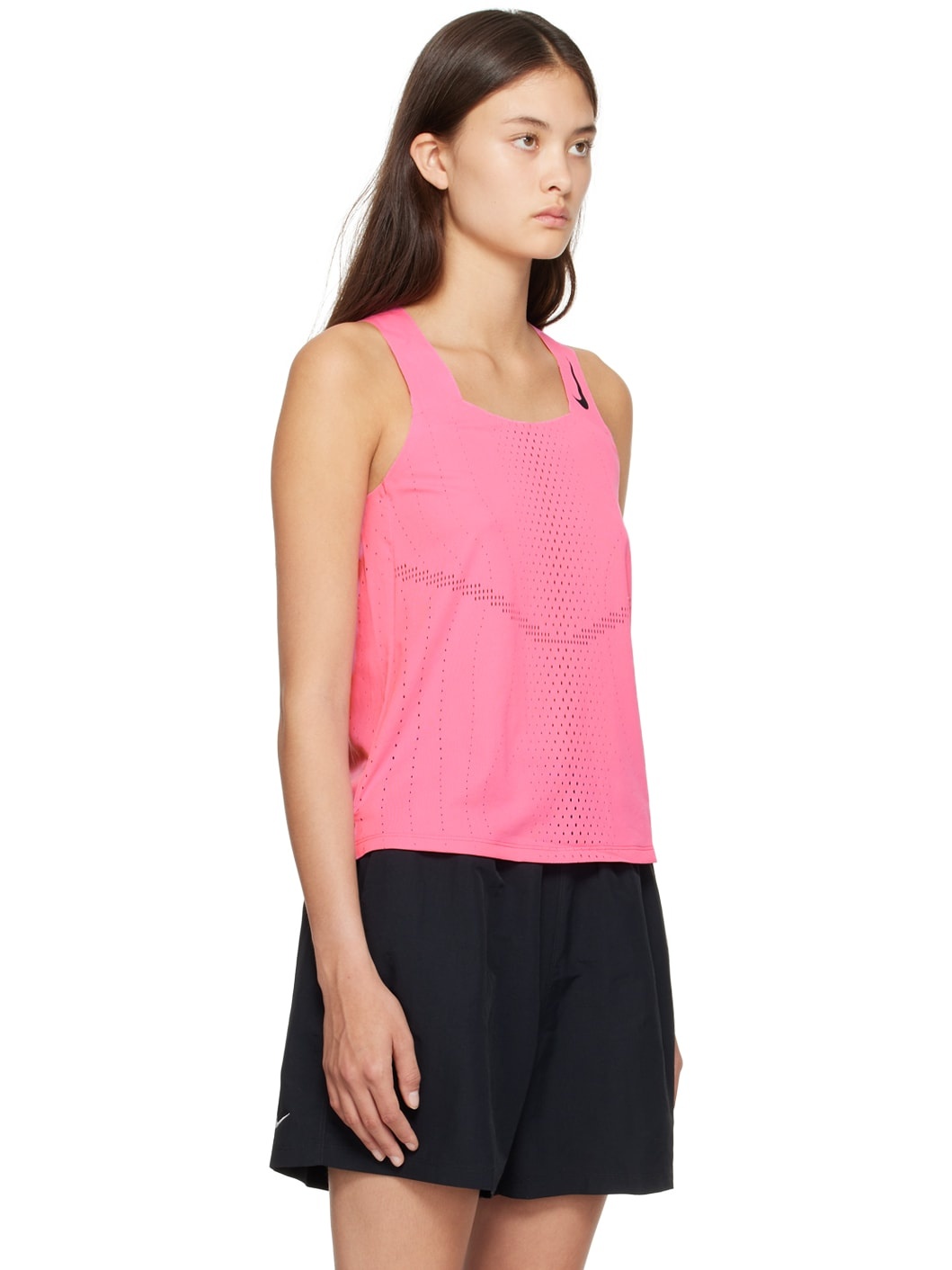 Pink Perforated Tank Top - 2