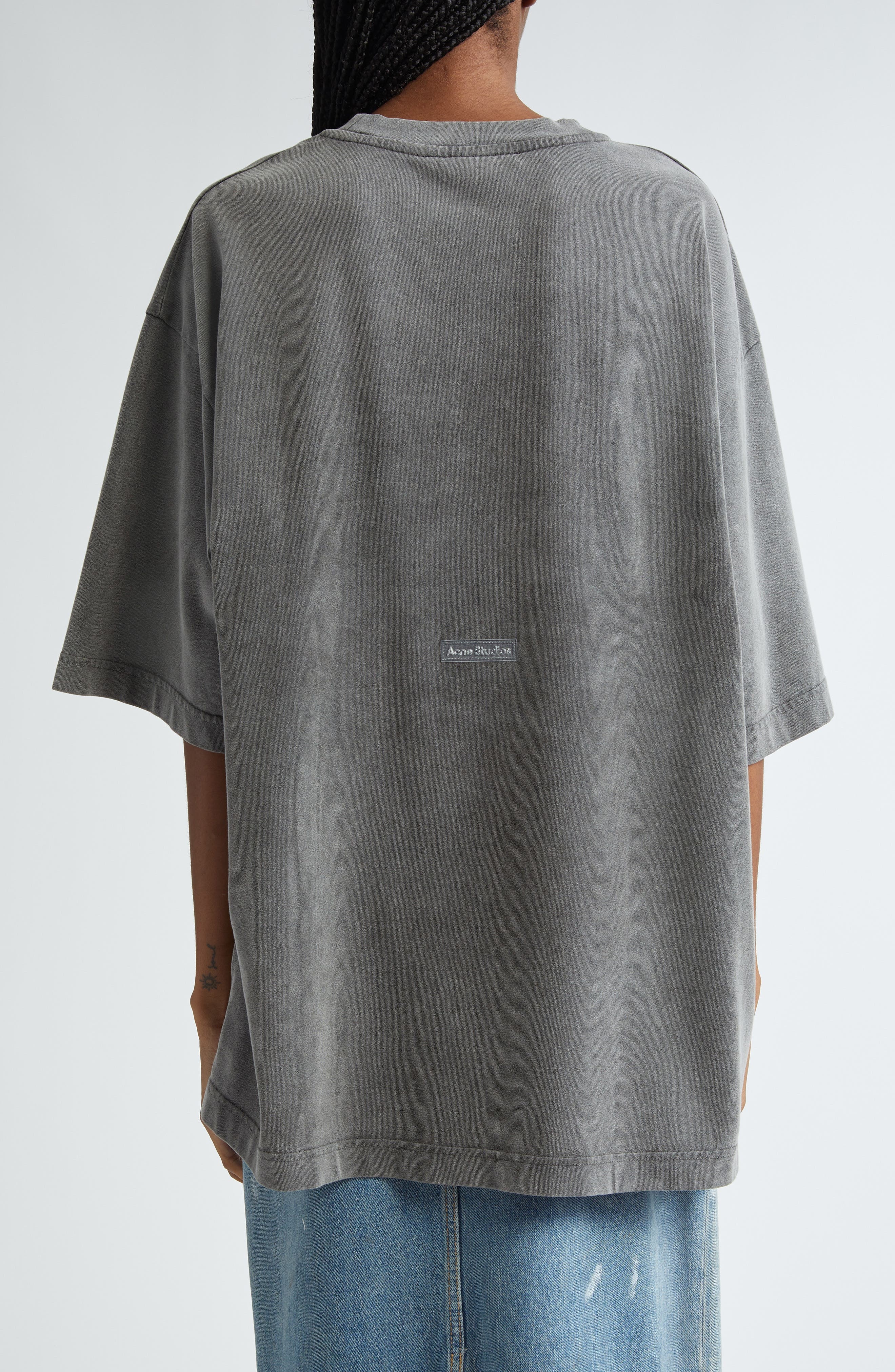 Acne Studios Exford Oversize T-Shirt in Faded Black at Nordstrom - 3