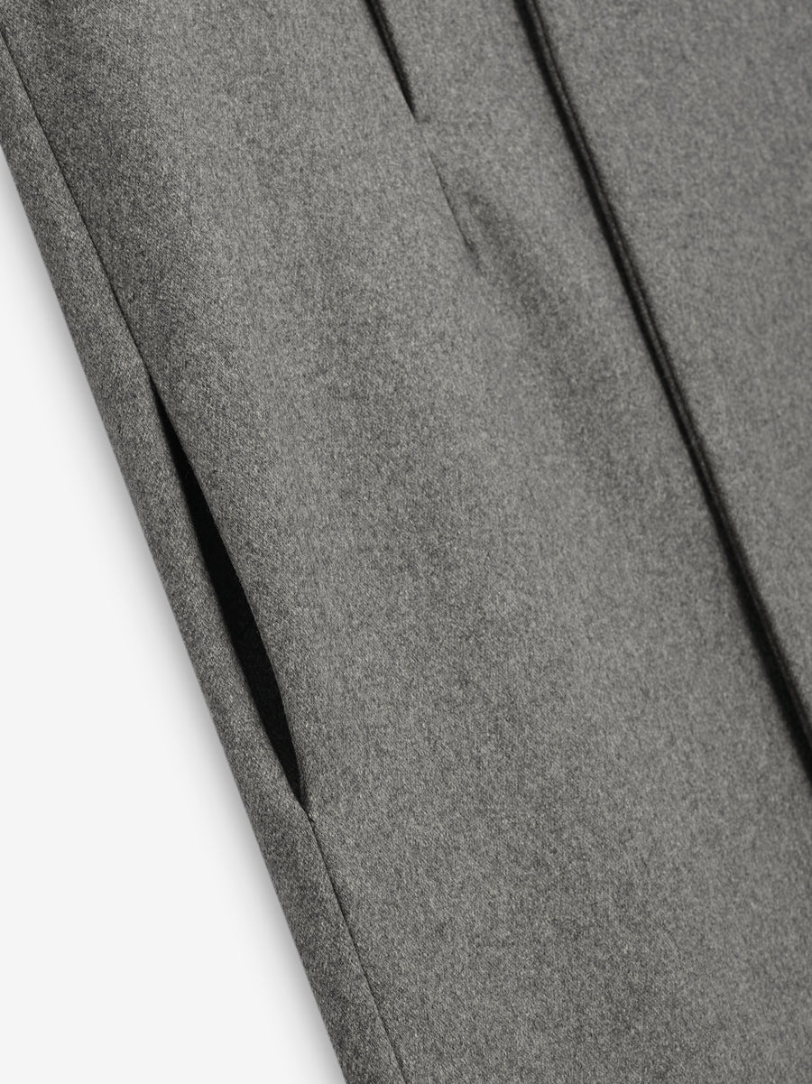 Melange Wool Stand Collar Overcoat - 3