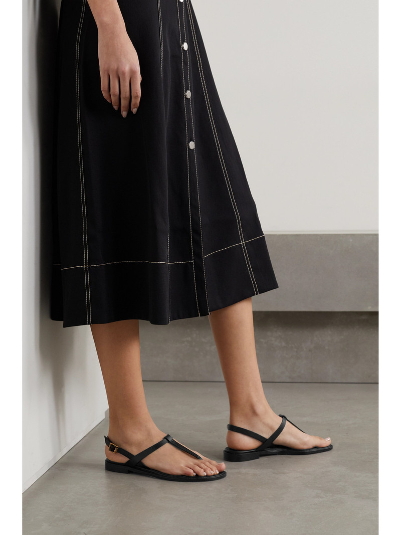 Manolo Blahnik Hata Leather Slingback Sandals outlook