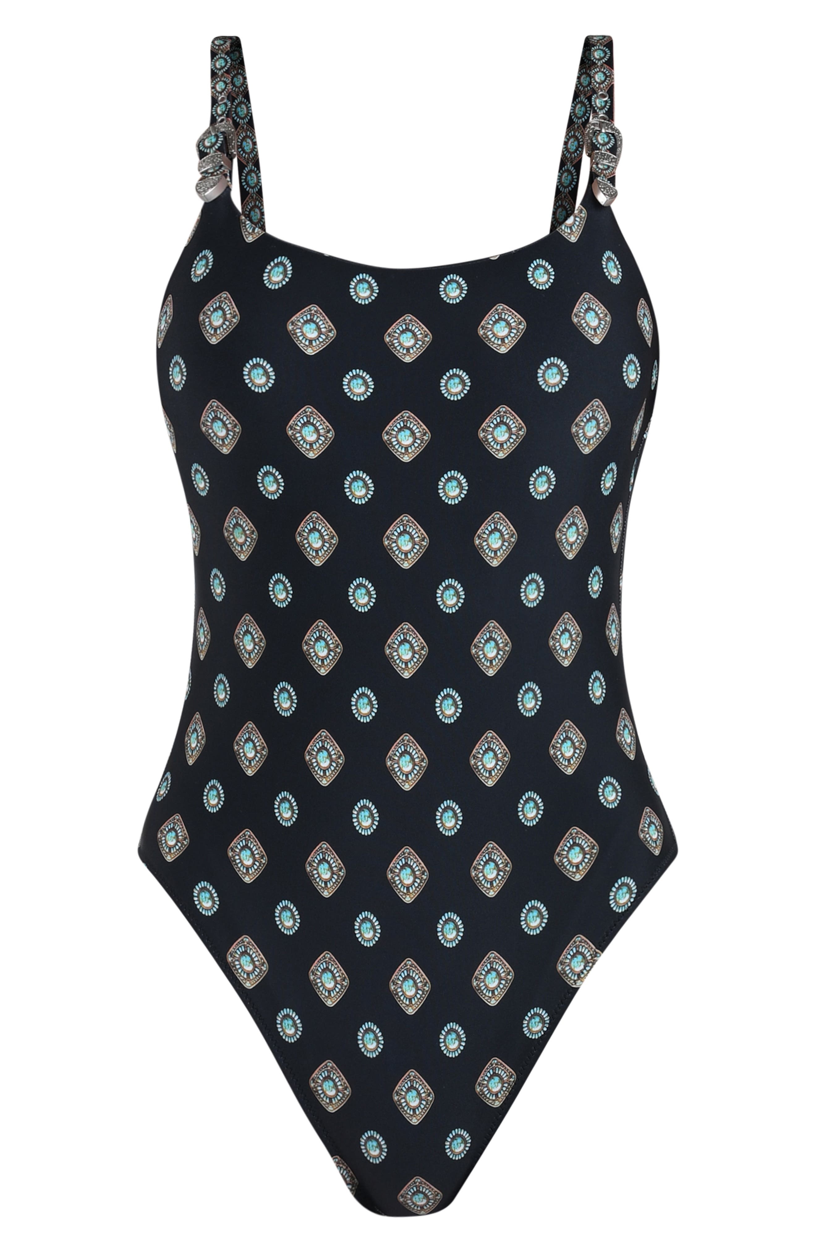 L'AGENCE Remi Southwestern One-Piece Swimsuit in Black at Nordstrom - 3