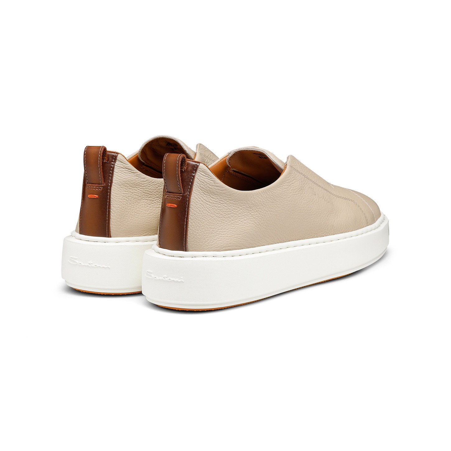Women's pink tumbled leather slip-on sneaker - 4