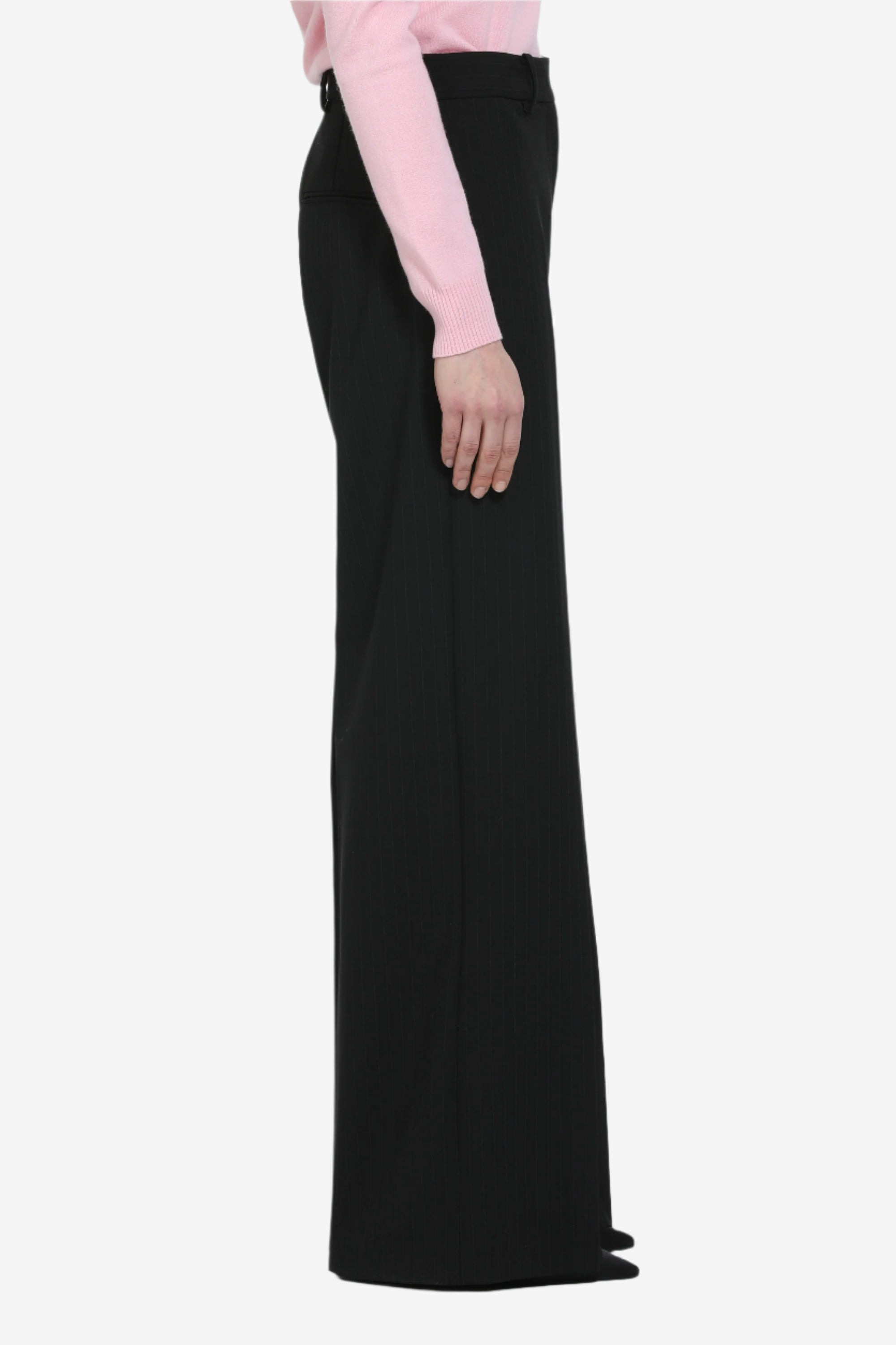 PALAZZO TROUSERS WITH STRIPED BELT LOOPS - 3