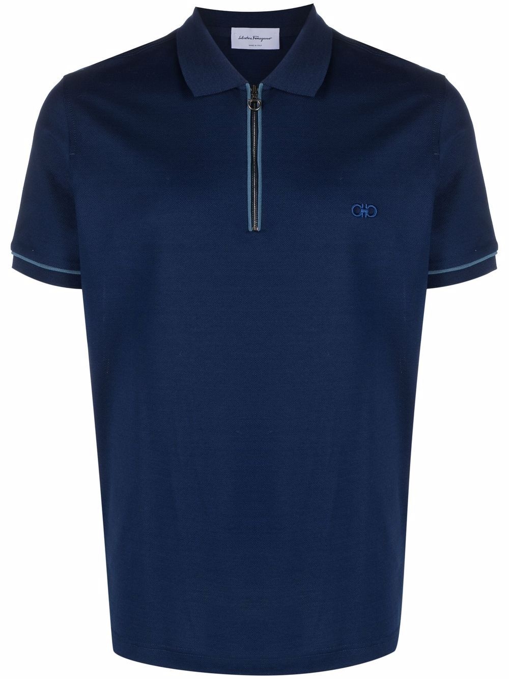 embroidered Gancini polo shirt - 1