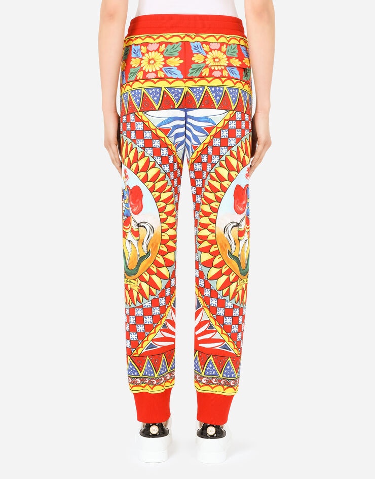 Carretto-print jersey jogging pants - 2