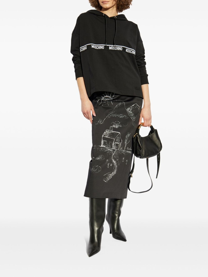 Moschino logo-embroidered hoodie outlook