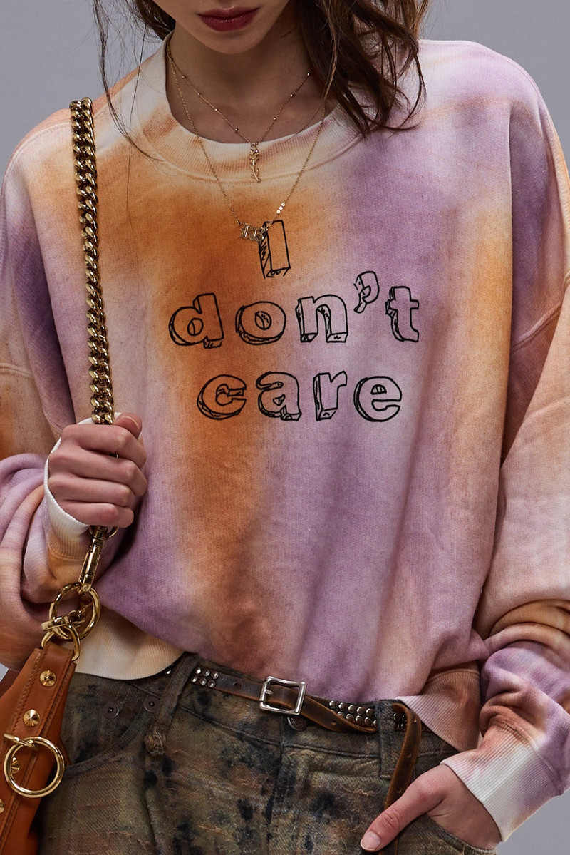 I DON'T CARE CROPPED CREWNECK 3
