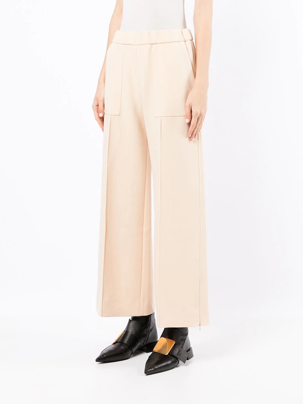wide-leg wool trousers - 3