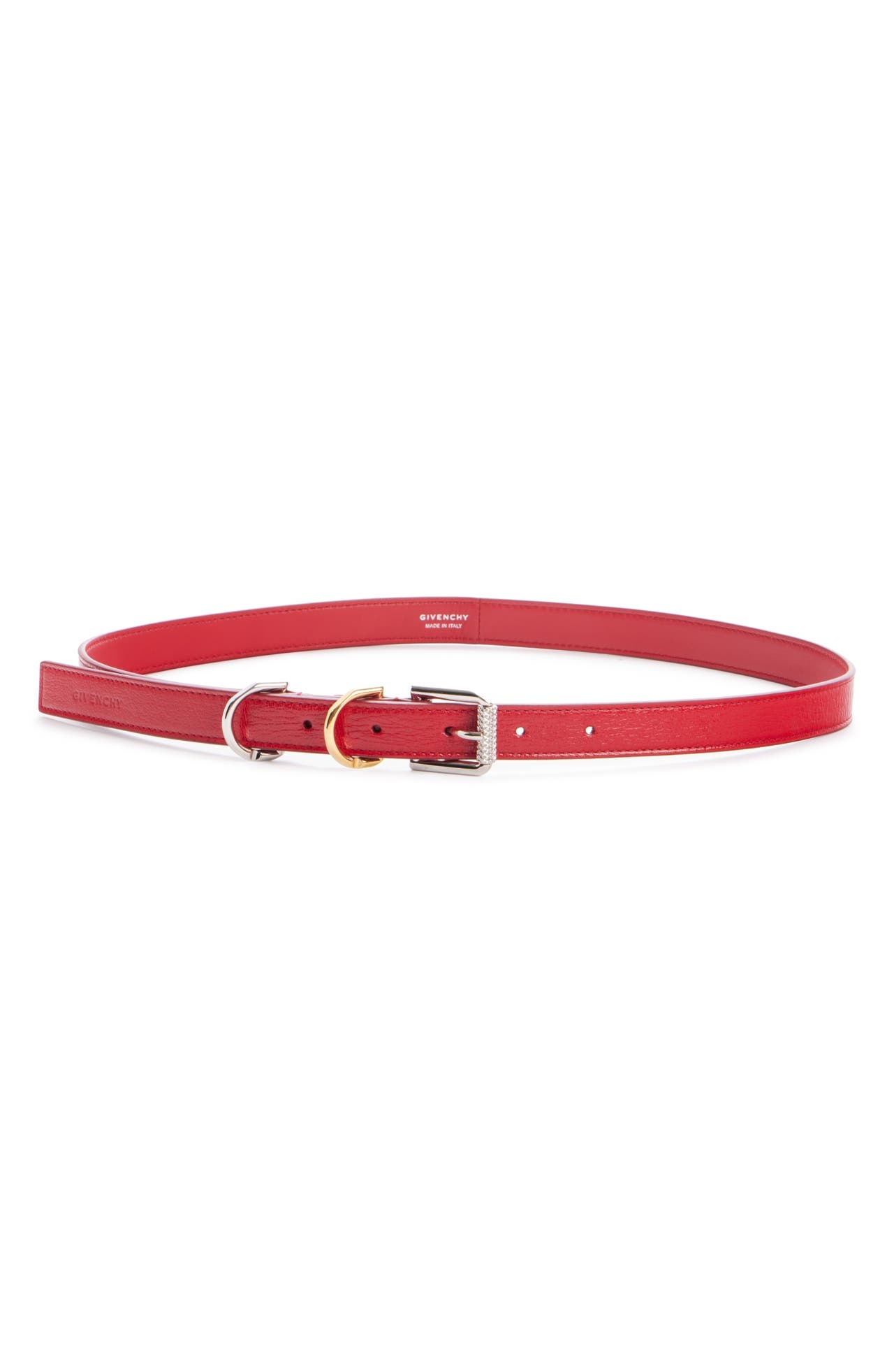 Givenchy Voyou Leather Belt in Vermillon at Nordstrom - 1