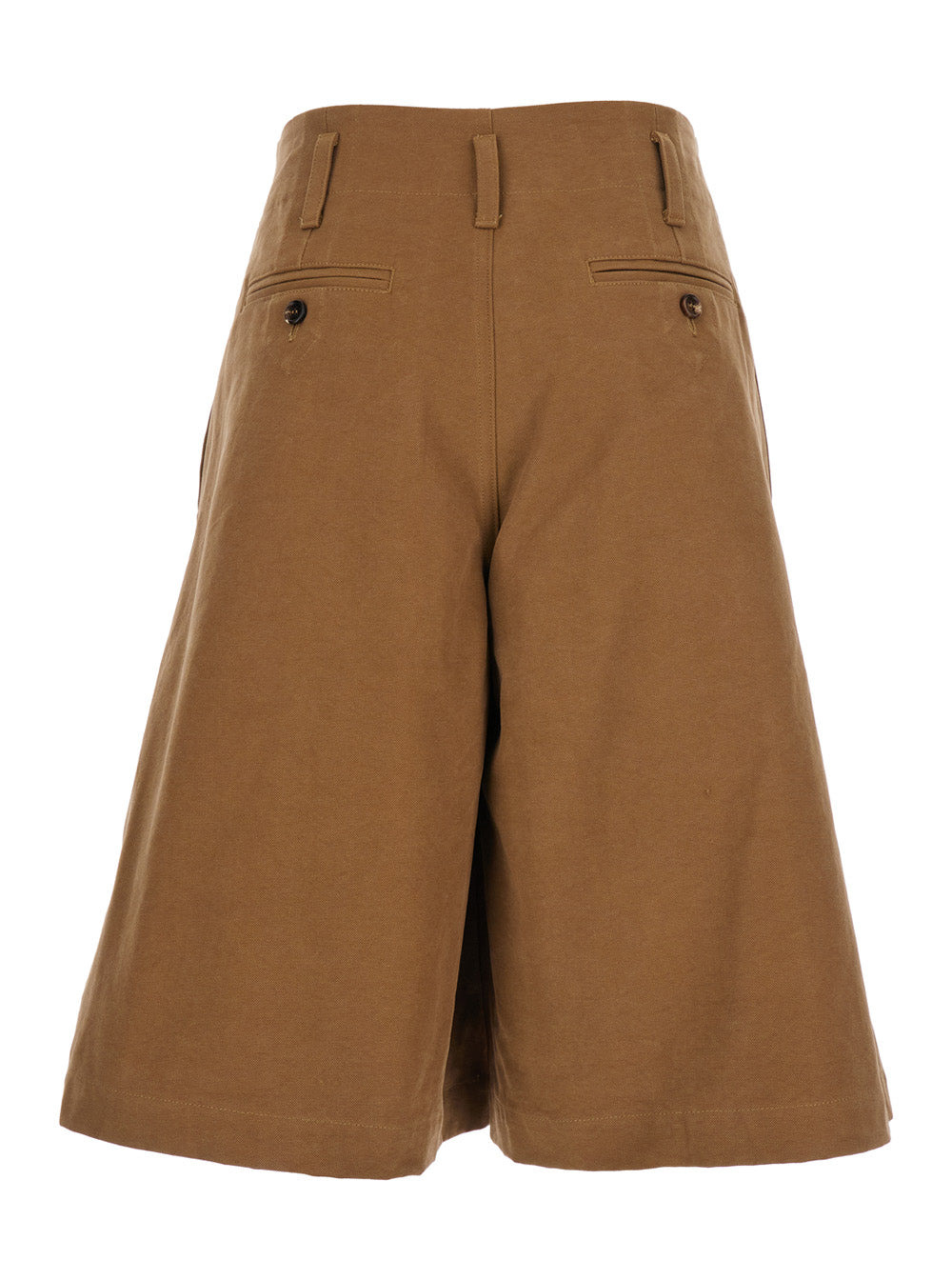Chloé Women Brown Bermuda Pants With Belt Loops And Wide Leg In Cotton Woman - 2
