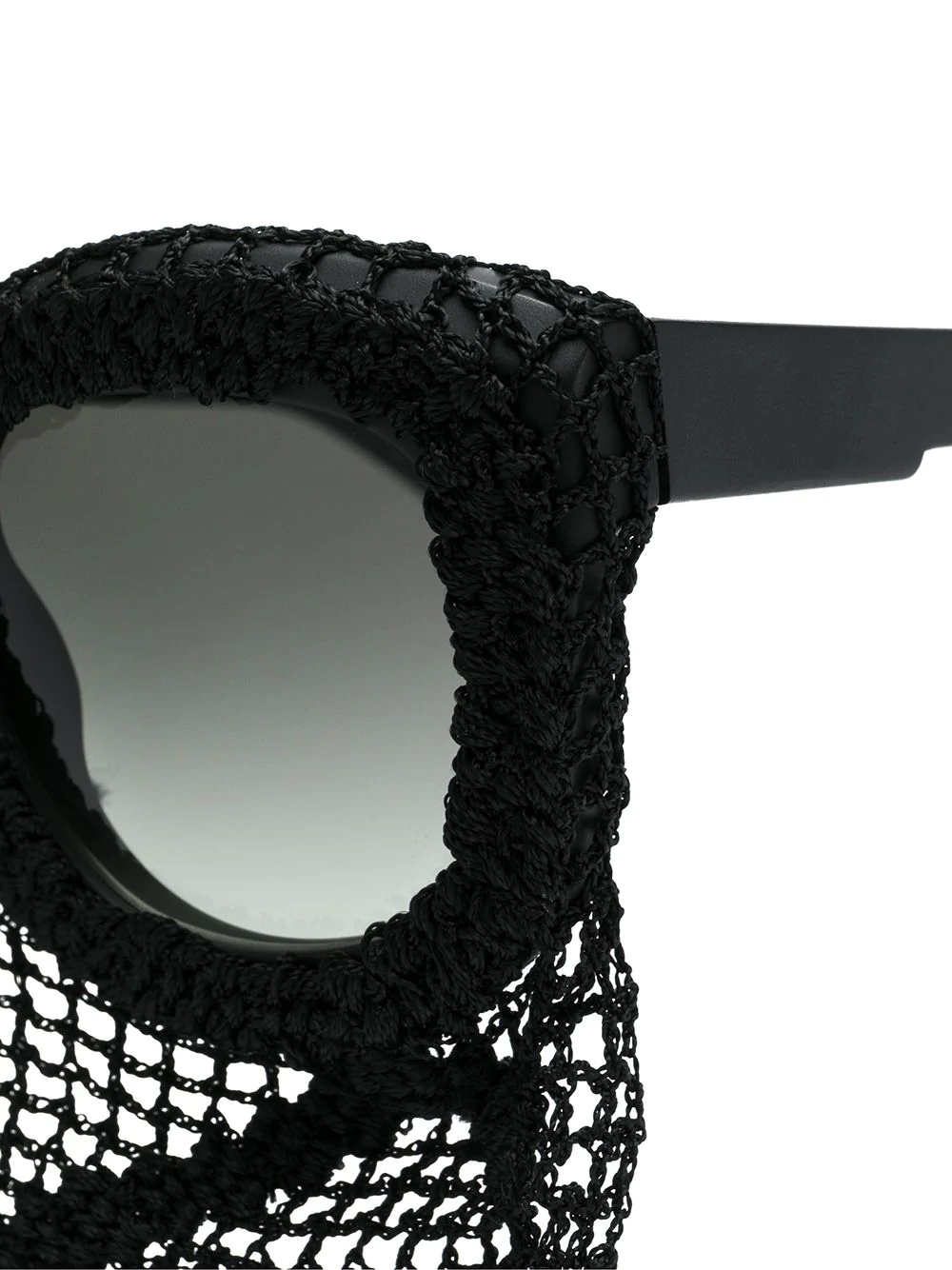 square sunglasses with mesh drape detail - 3