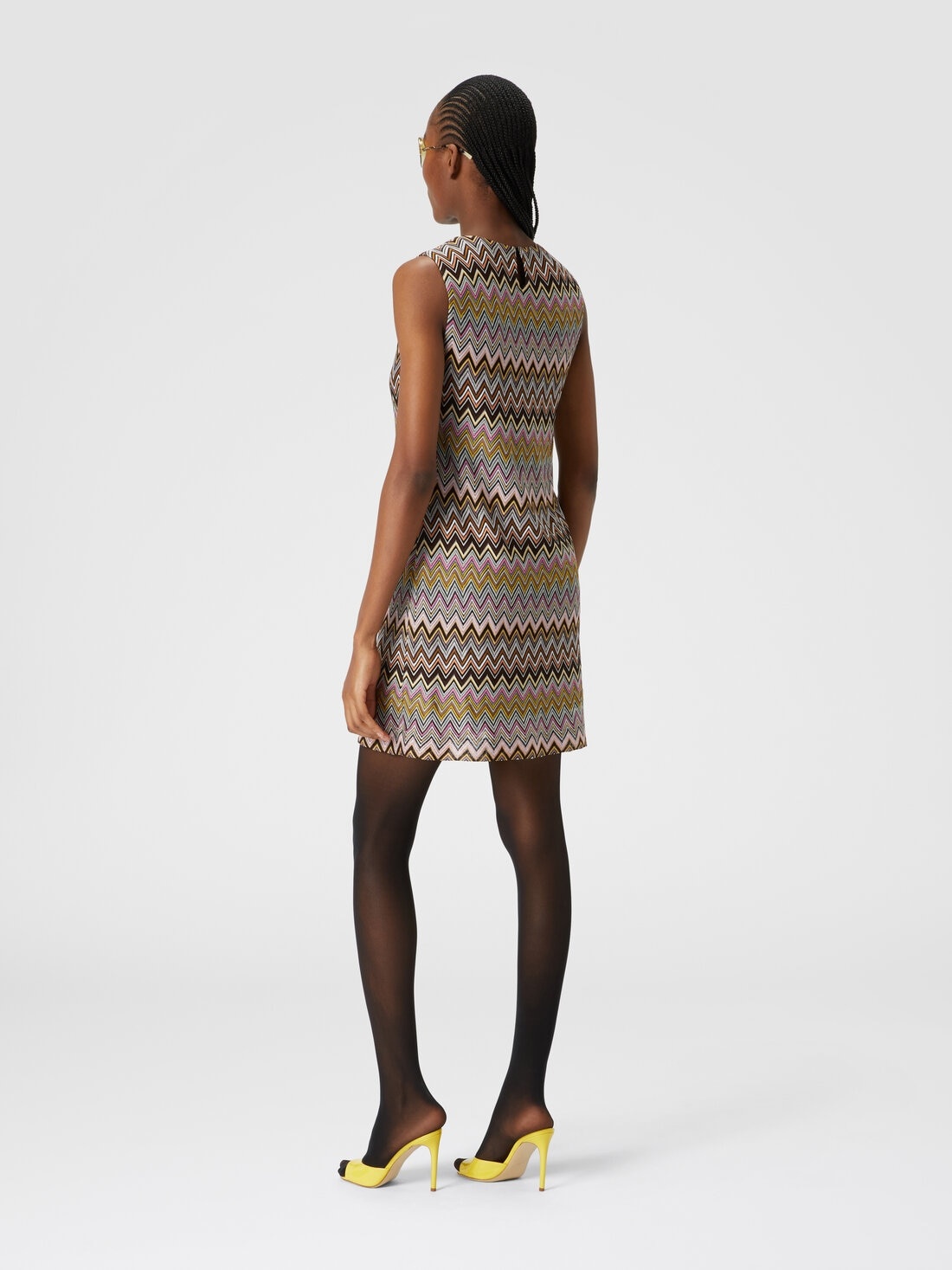 Sleeveless zig zag viscose mini-dress - 3