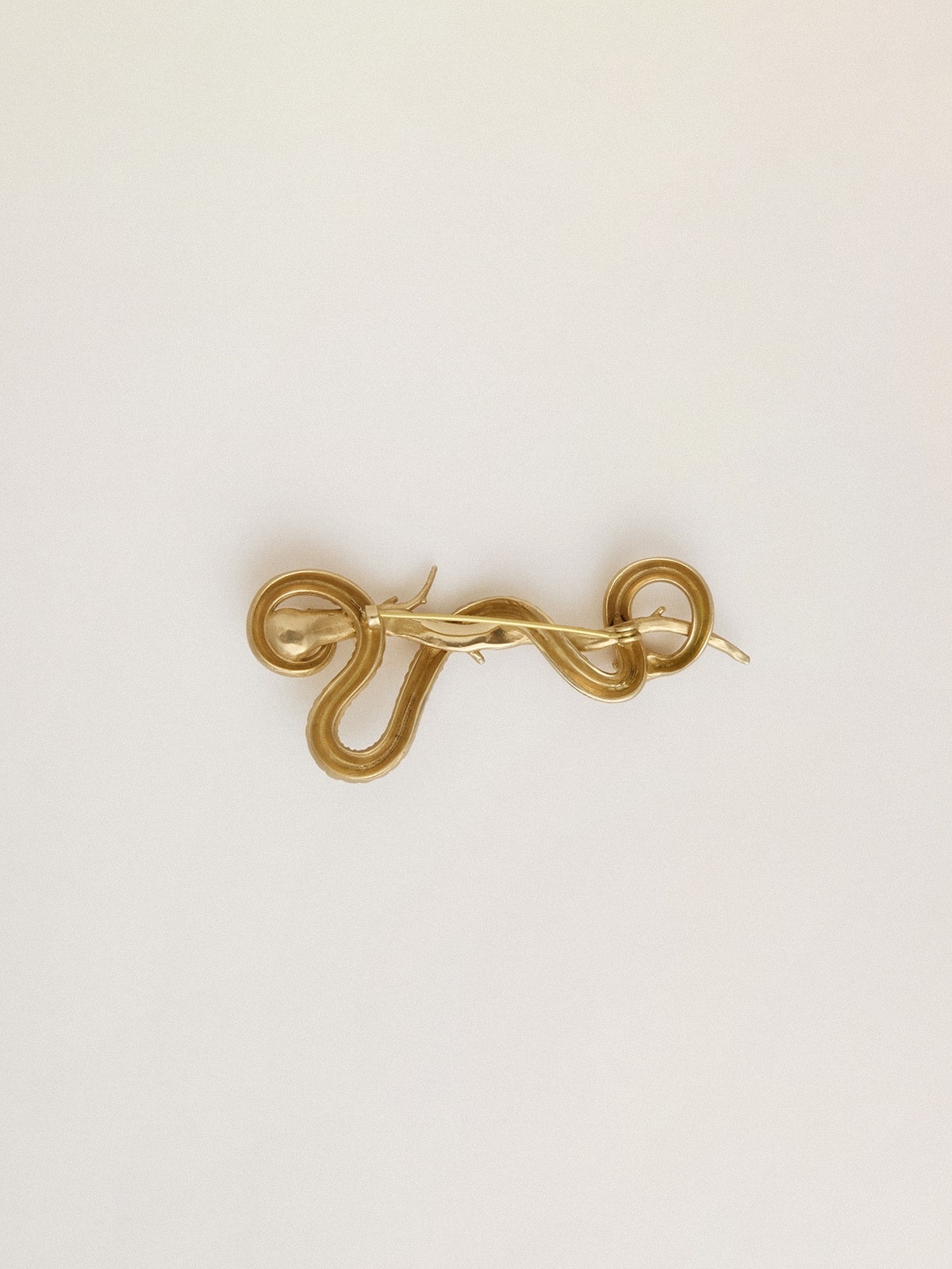 CNY antique gold snake-shaped pin - 2