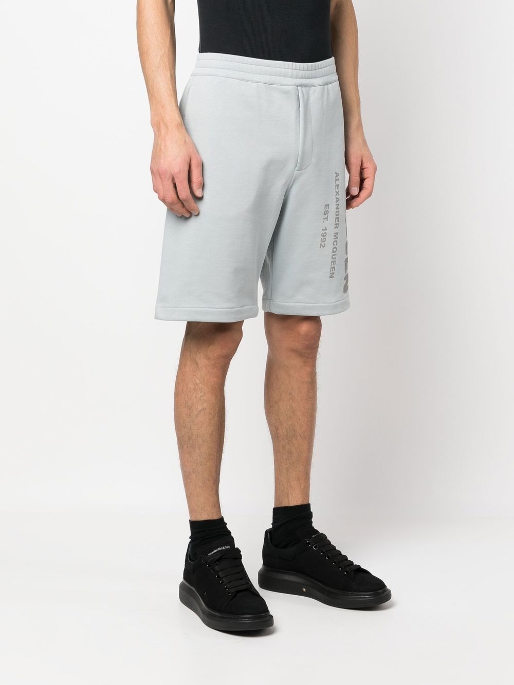logo-print cotton track shorts - 3