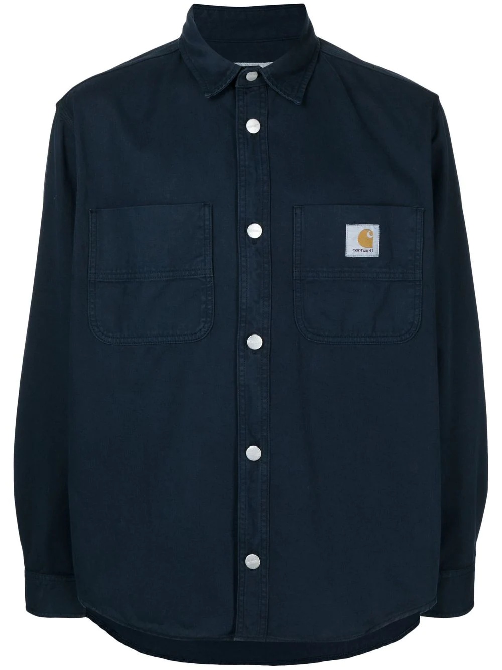 logo-patch button-up shirt - 1