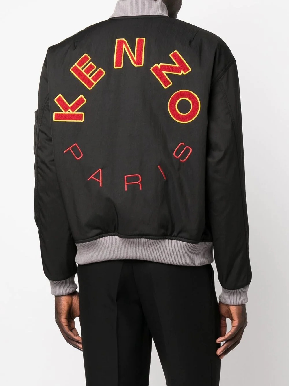 cotton embroidered-logo bomber jacket - 4