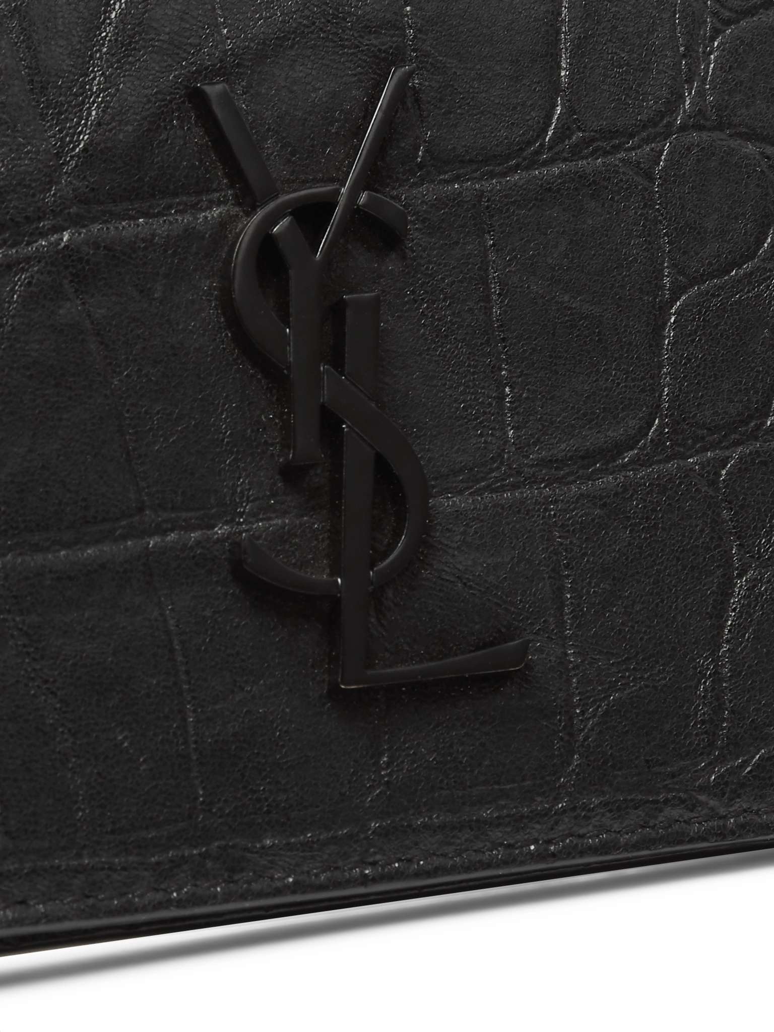 Logo-Appliquéd Croc-Effect Leather Bifold Cardholder with Money Clip - 4