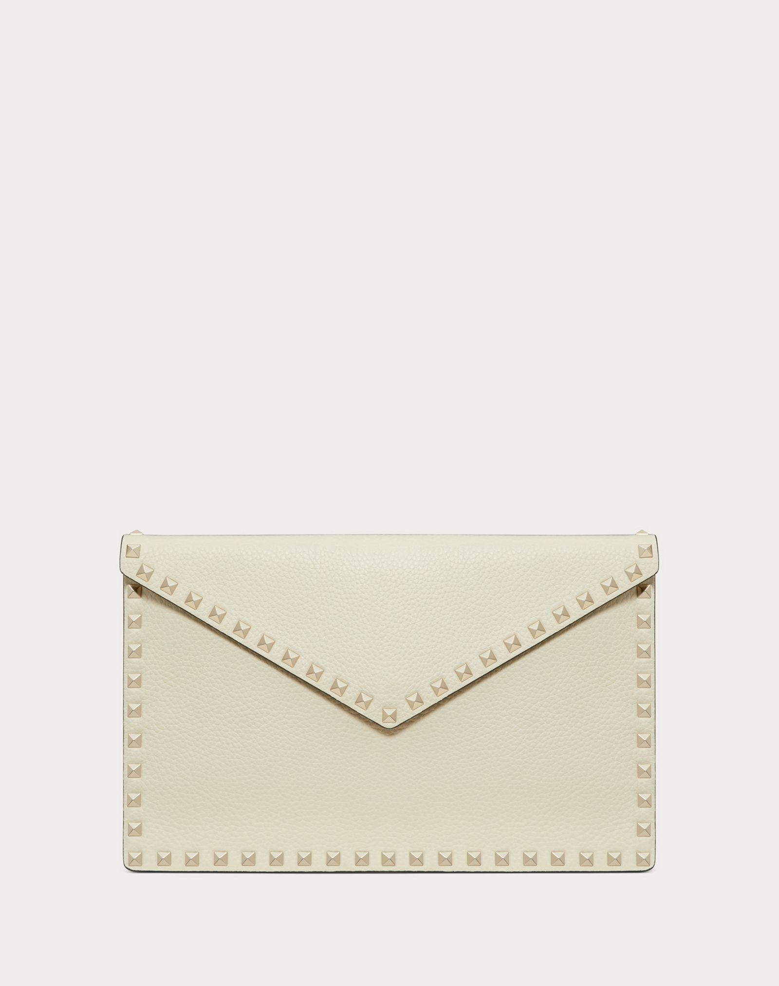 ROCKSTUD GRAINY CALFSKIN ENVELOPE POUCH - 1