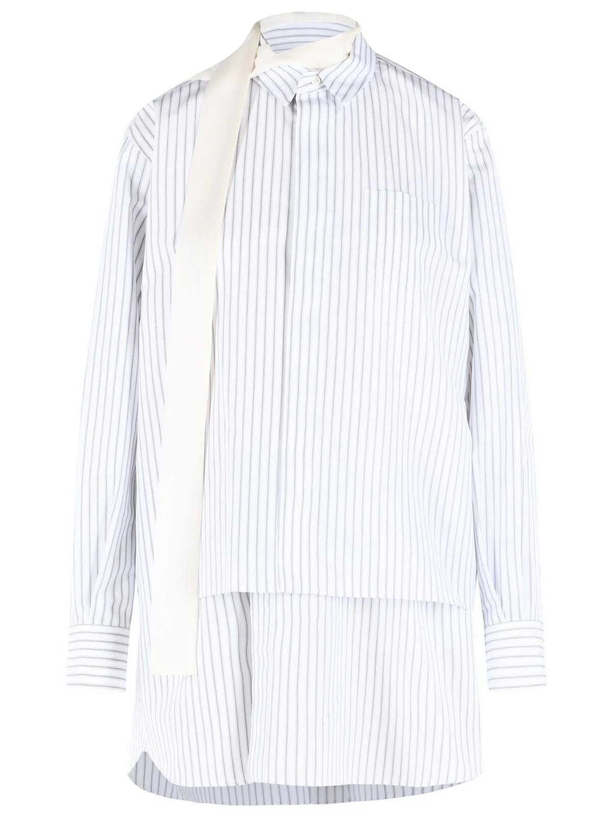Sacai Cotton Blend Mini Dress White Women - 1