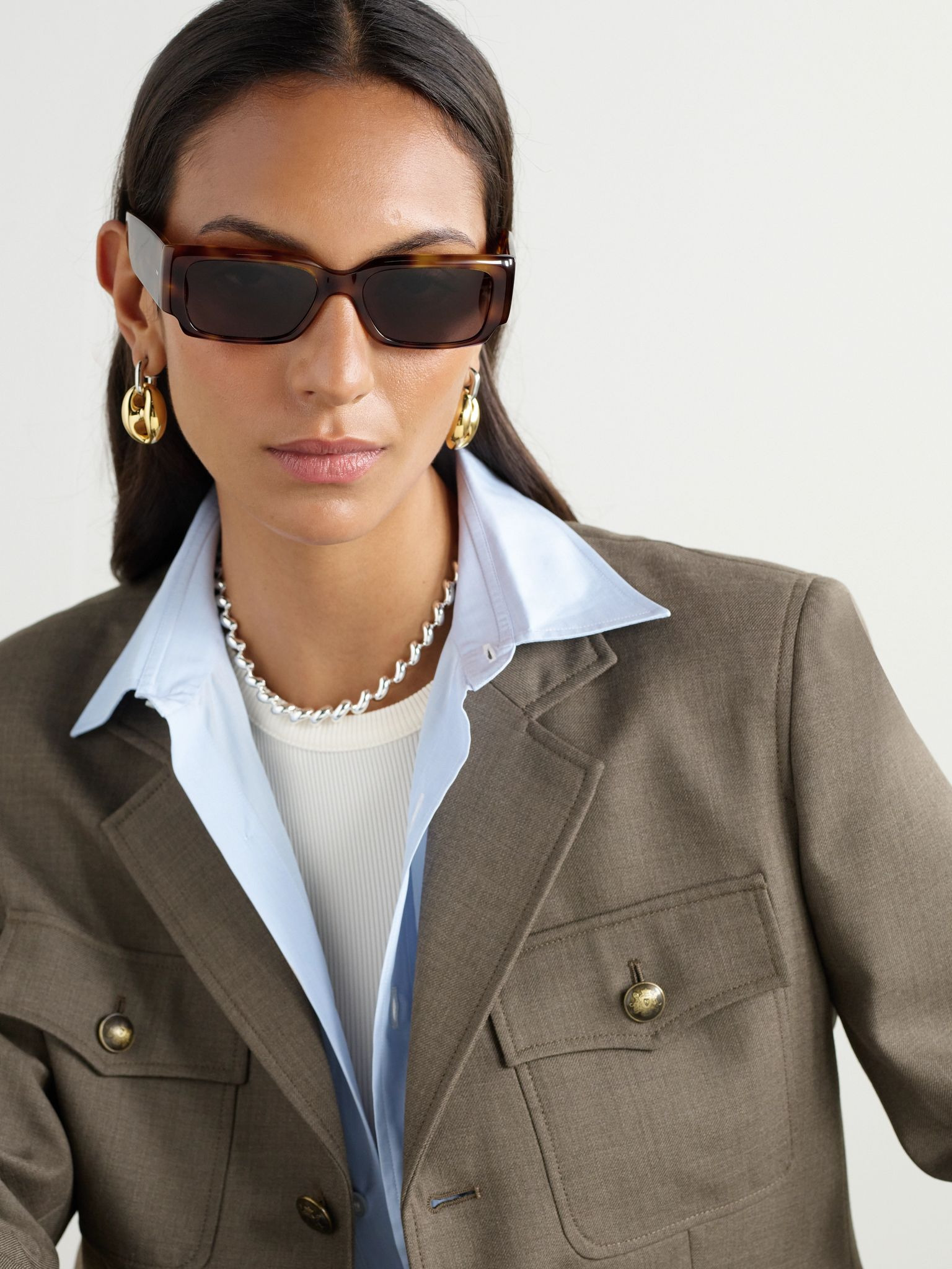 + KHAITE 1995c square-frame acetate sunglasses Brown - 2