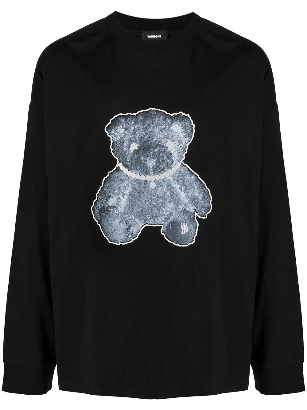 teddy print long-sleeved jumper - 1