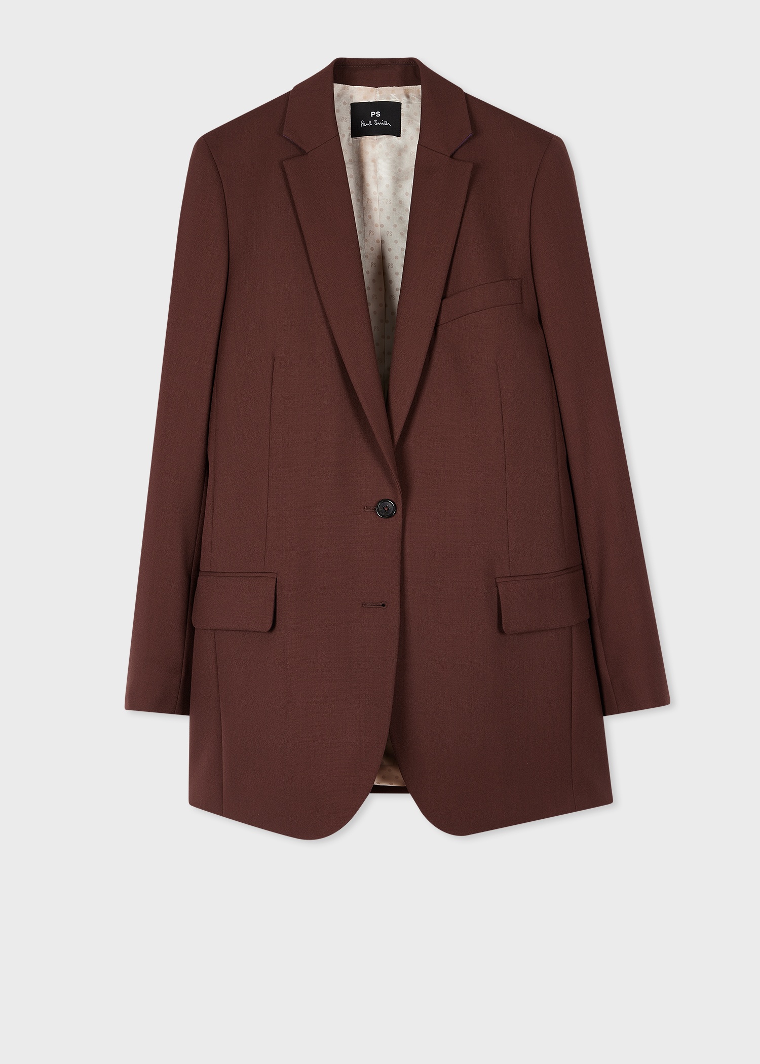 Women's Brown Hopsack Wool Blazer - 1
