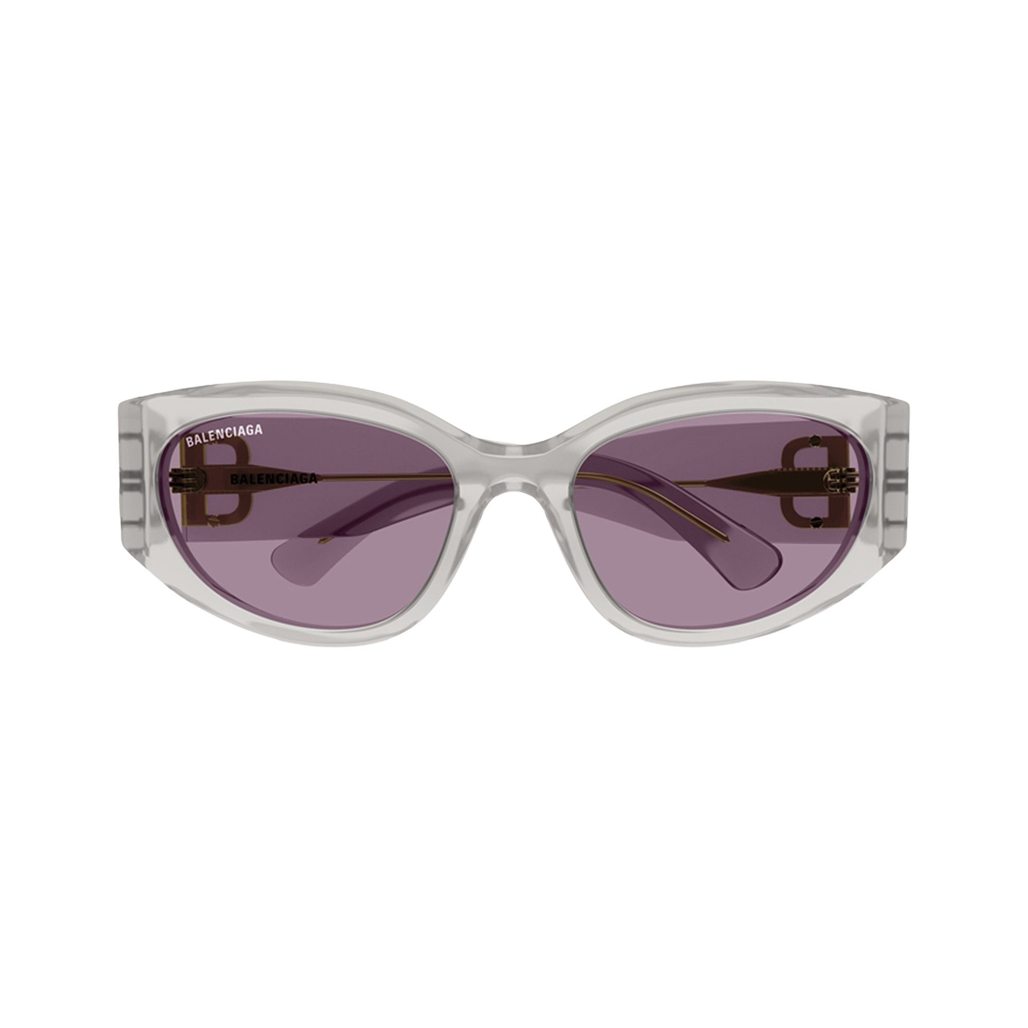 Balenciaga Oval Sunglasses 'Shiny Opal/Off White' - 1