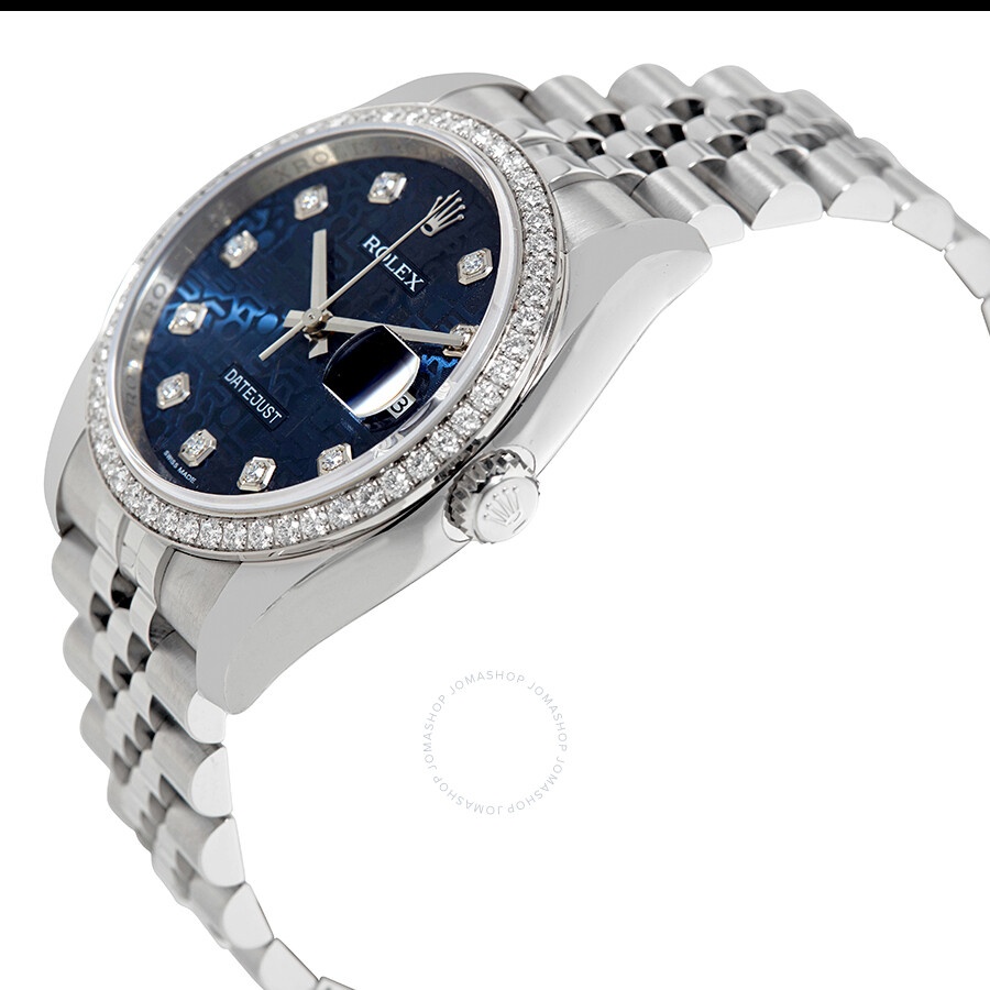 Rolex Oyster Perpetual Datejust 36 Blue Dial Stainless Steel Jubilee Bracelet Automatic Ladies Watch - 2